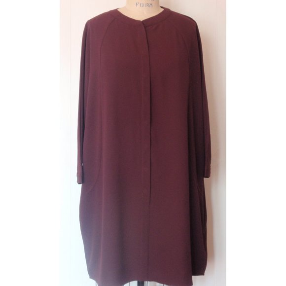 NEW YORK & COMPANY BURGUNDY SHIFT DRESS XL